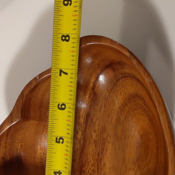 Vintage set of Monkey Pod salad plates pineapple shaped bowl and scalloped bowl - Picture 8 of 10